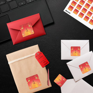 Sticker Carré Tons Chauds et colorés "L'Avenir Est Lumineux" Sun