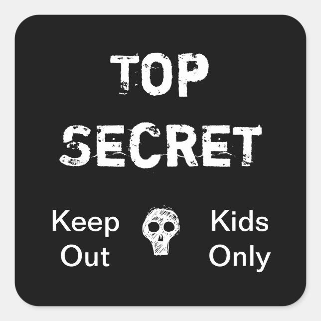 Sticker Carré Top Secret Kids (Devant)
