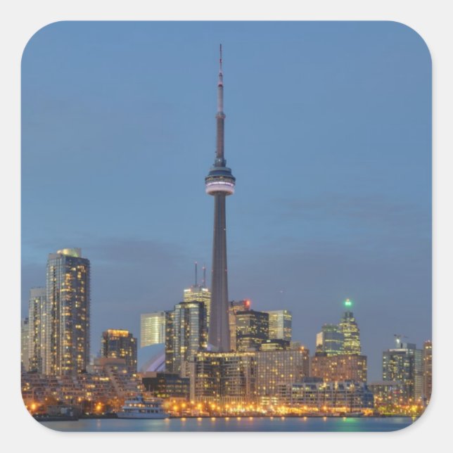 Sticker Carré Toronto Skyline la nuit (Devant)
