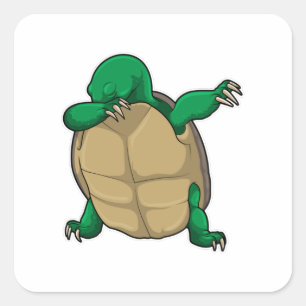 Sticker Carré Tortue à Hip hop Dance Dab