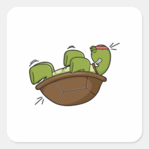 Sticker Carré Tortue à l'exercice pour les muscles abdominaux