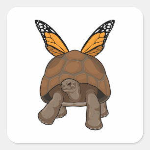 Sticker Carré Tortue aux couleurs arc-en-ciel