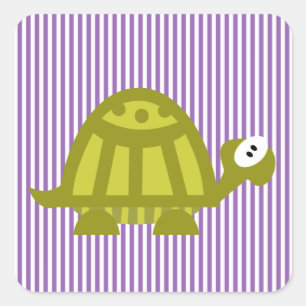 Sticker Carré Tortue verte