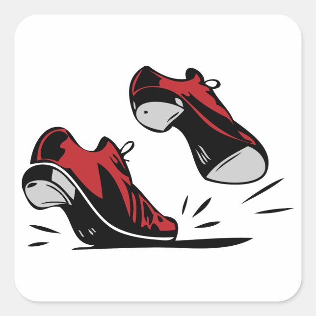 Sticker Carré Toucher Chaussures dansantes (Devant)