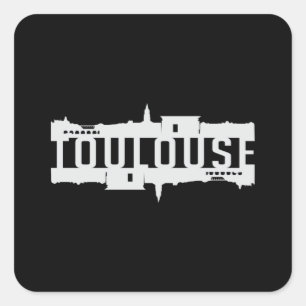 Sticker Carré Toulouse City Skyline Cityscape Trip Drôle cadeau