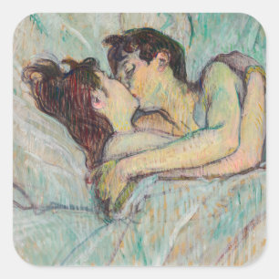 Sticker Carré Toulouse-Lautrec - Au lit : Le baiser
