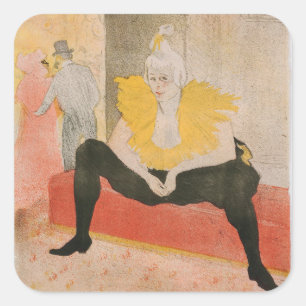 Sticker Carré Toulouse-Lautrec - Mademoiselle Cha-u-kao Siège