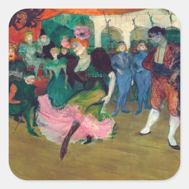 Sticker Carré Toulouse-Lautrec - Marcelle Lender, Danse Bolero (Devant)