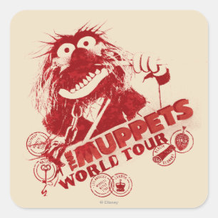 Sticker Carré Tour du monde des animaux