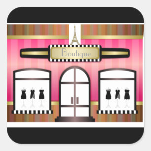 Sticker Carré Tour Eiffel Paris Mode Boutique Français