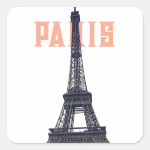 Sticker Carré Tour Eiffel vintage Paris Europe