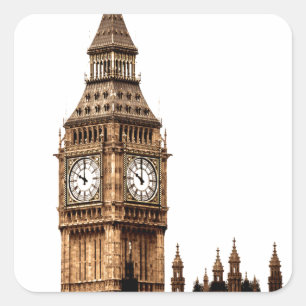 Sticker Carré Tour Sepia Big Ben