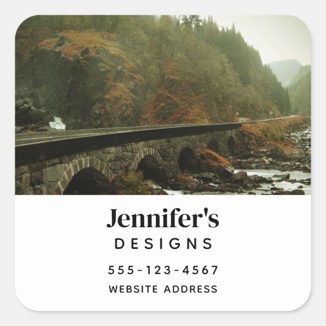 Sticker Carré Tourisme forestier et fluvial d'automne (Devant)