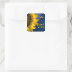 Sticker Carré Tournesol sur Mariage bleu