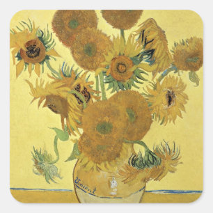 Sticker Carré Tournesols de Vincent van Gogh  , 1888