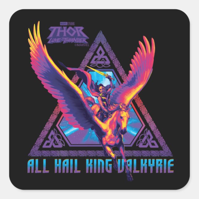 Sticker Carré Tous Hail King Valkyrie Psychedelic Graphisme (Devant)