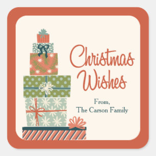 Sticker Carré Tous les cadeaux de Noël enrobés