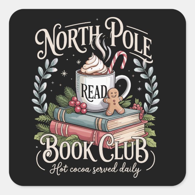 Sticker Carré Tous réservés pour Noël Coquette Xmas Book Club (Devant)