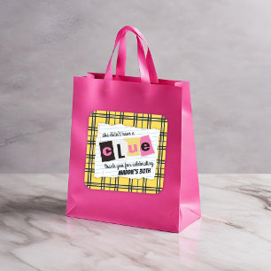 Sticker Carré TOUT âge 90s jaune plaid surprise fête d'anniversa