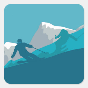 Sticker Carré Tout le ski de montagne