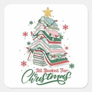 Sticker Carré Tout Réservé Pour Noël, Amoureux des Livres