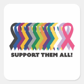 Sticker Carré Toute la sensibilisation au cancer