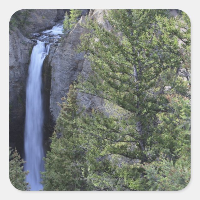 Sticker Carré Tower Falls, Parc national de Yellowstone, Wyoming (Devant)