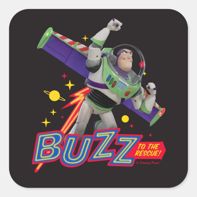 Sticker Carré Toy Story 4 | Buzz À La Secourt ! (Devant)
