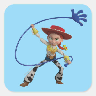 Sticker Carré Toy Story 5   Jessie Lasso Main Collante