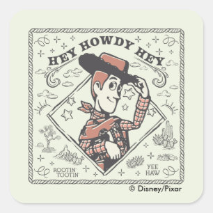 Sticker Carré Toy Story Woody "Héy Howdy Hé"