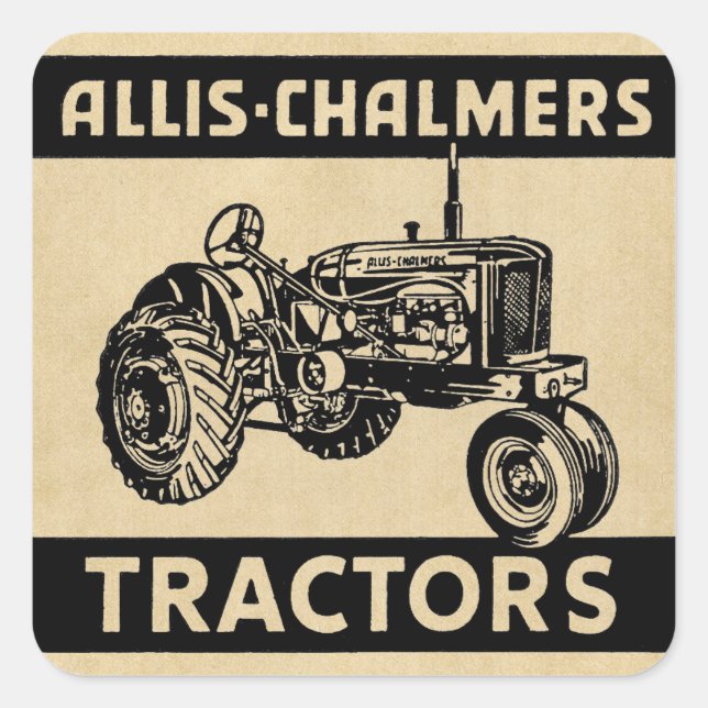 Sticker Carré Tracteur vintage (Devant)