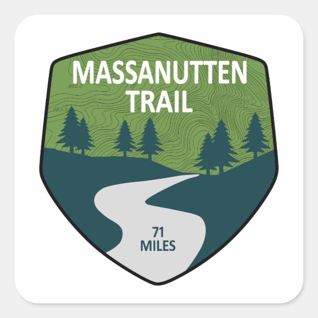 Sticker Carré Trail Massanutten Virginie (Devant)