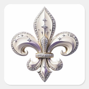 Sticker Carré Trails I Travel Fleur De Lis Design