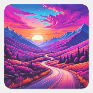 Sticker Carré Trails I Travel Miles Design