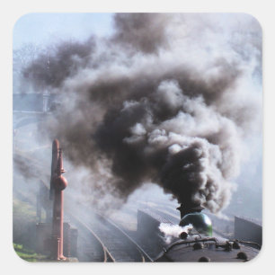 STICKER CARRÉ TRAIN À VAPEUR