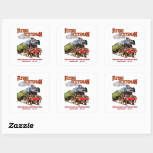 Sticker Carré Train à vapeur Flying Scotsman locomotive anglaise