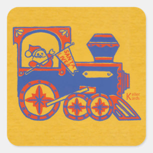 Sticker Carré Train père Noël