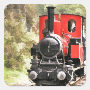STICKER CARRÉ TRAINS À VAPEUR