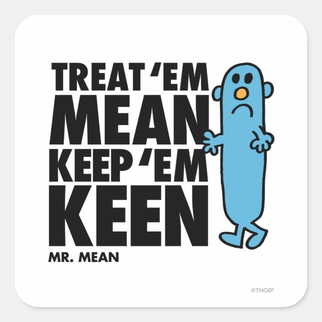 Sticker Carré Traiter 'Em Mean (Devant)