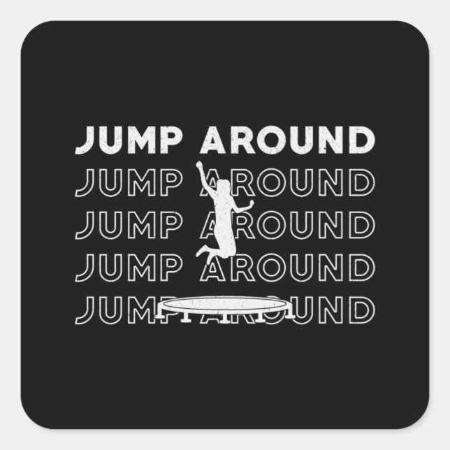 Sticker Carré Trampoline Trampoline Arrondissement Sport Gymnast (Devant)