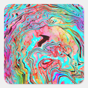 Sticker Carré Tranquillité Abstrait Fluid Art