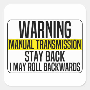 Sticker Carré Transmission manuelle Rester Retour i peut reculer