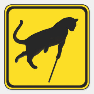 Sticker Carré Traversée de chats aveugles !