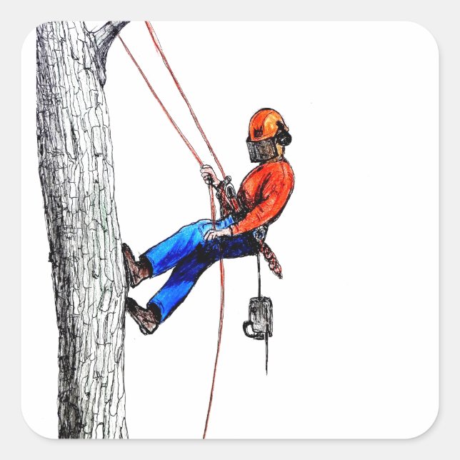 Sticker Carré Tree Surgeon Arborist Forester (Devant)
