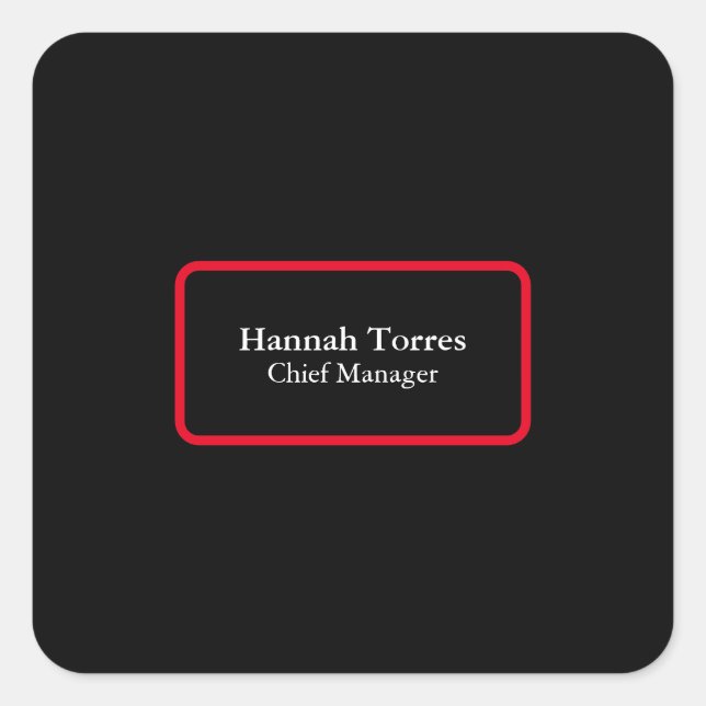 Sticker Carré Trendy Black & Red Plain Créatif Moderne (Devant)