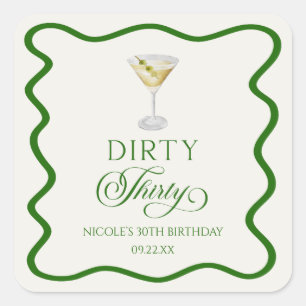 Sticker Carré Trente sale Martini fête d'anniversaire
