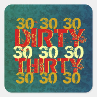 Sticker Carré Trente-trente-dixième fête d'anniversaire Turquois