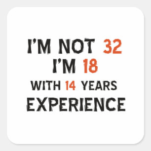 Sticker Carré trentes-deuxième conceptions d'anniversaire