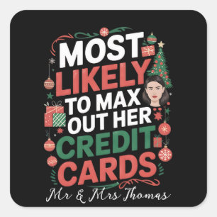 Sticker Carré Très susceptible de retirer ses cartes de crédit