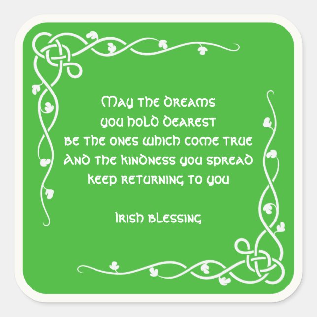 Sticker Carré Tresse celtique - Blessure irlandaise blanche et v (Devant)